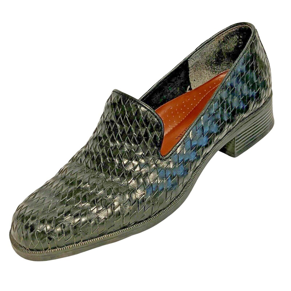 Naturalizer Fit4U Woven‎ Braided Leather Loafer Slip On Shoes Womens Sz 8 Black